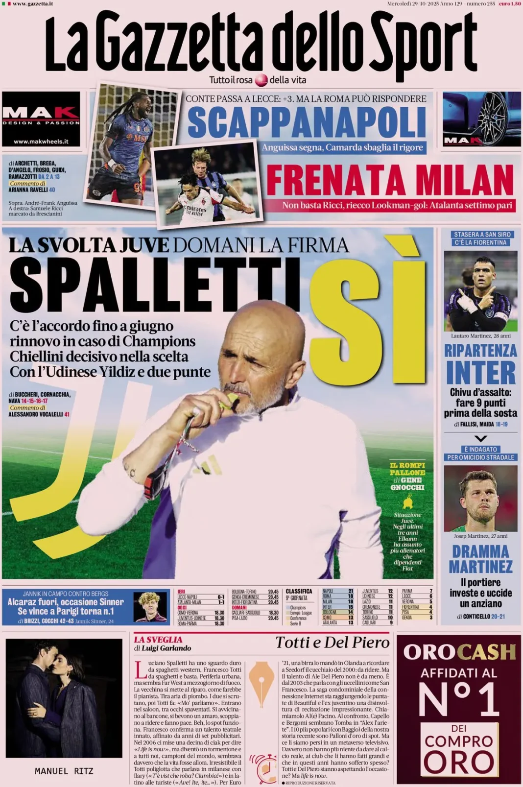 Luciano Spalletti vicino alla Juve