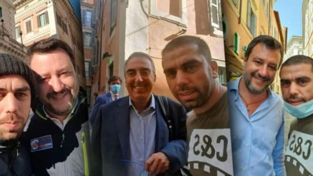 Anche Salvini e Gasparri immortalati con il Pro-Pal indagato per terrorismo