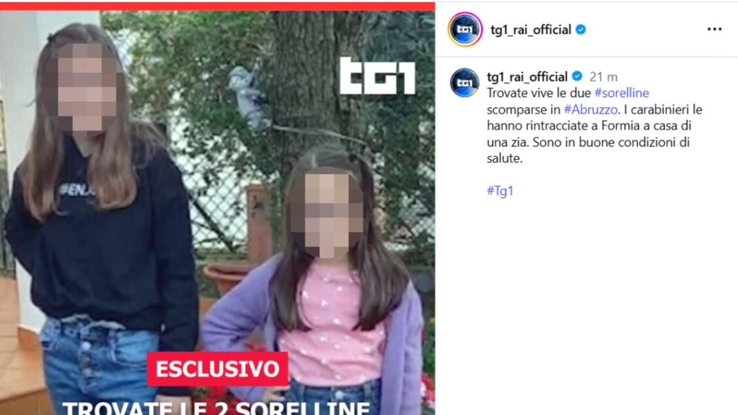 Ritrovate le sorelle scomparse. Fermati la madre, il compagno e il nonno. Sono accusati di sequestro di persona in concorso. Il papà: “Ora comincia una nuova vita” – Notizie